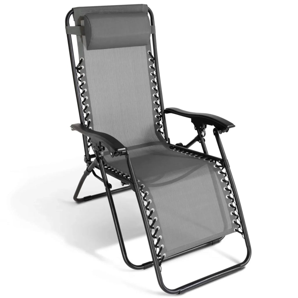 IDMarket - Set di 2 sedie da giardino reclinabili RELAX in grigio antracite