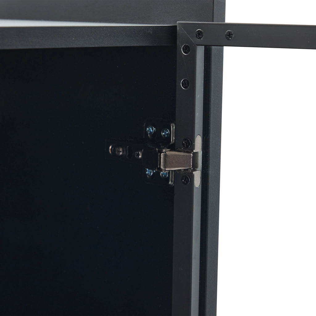 Vetrina con 2 ante in vetro; vano inferiore e LED - nero - 80x35x120 cm