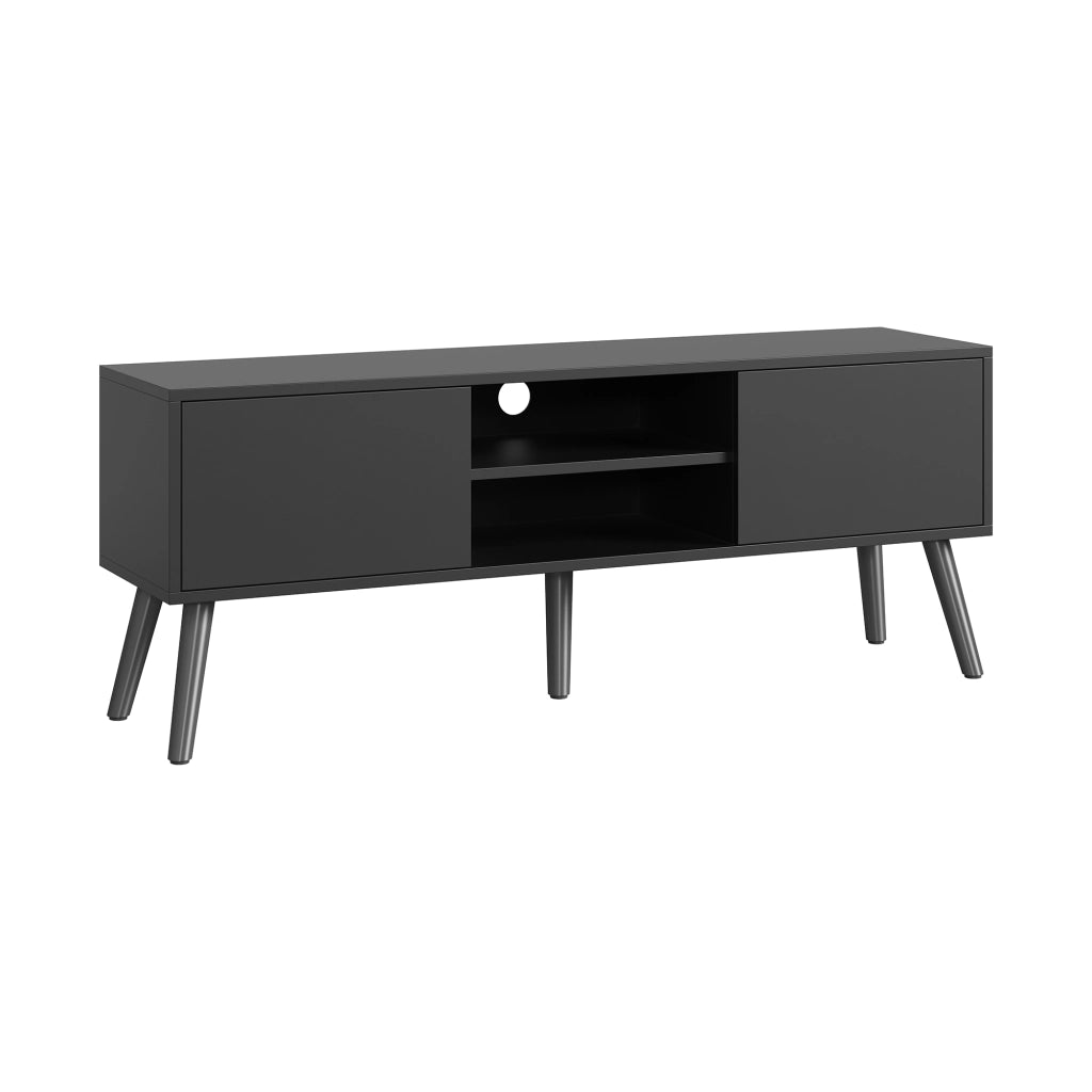Mobile Porta TV Eskilstuna a 2 Ante e Ripiani 120 x 30 x 47 cm - Grigio Scuro [en.casa]