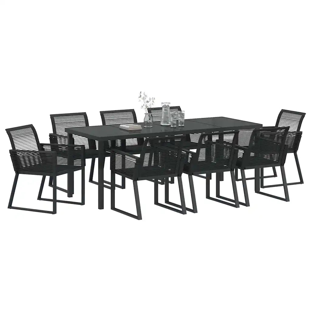 Set da Pranzo per Giardino 9 pcs Nero 3379316