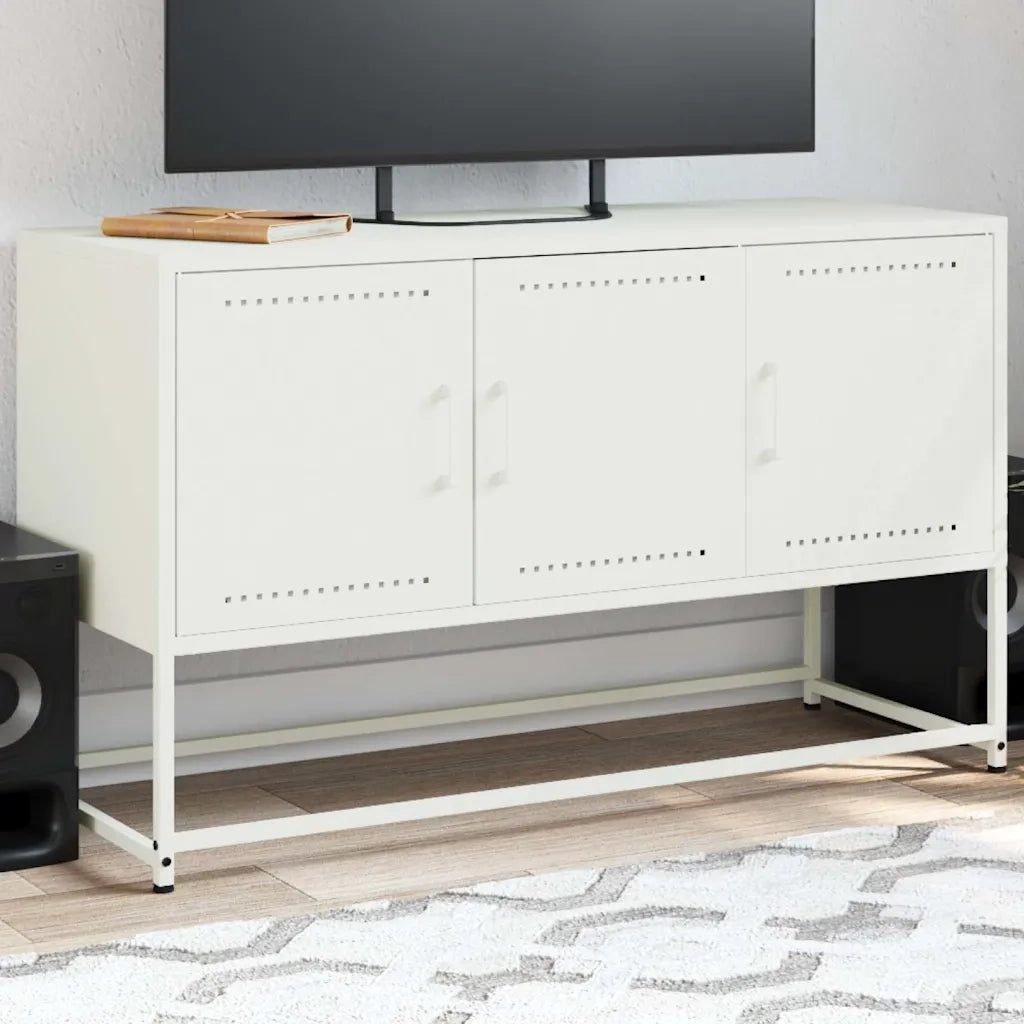 Mobile TV Bianco 100,5x39x60,5 cm in Acciaio