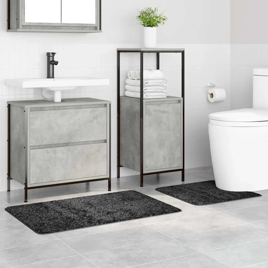 Set di tappetini antiscivolo per il bagno 2 pcs Grigio scuro PP 4019854