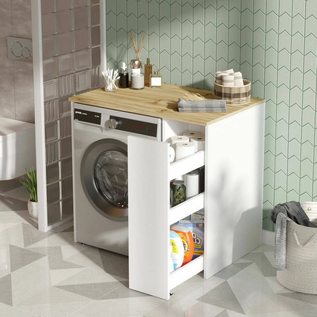 Armadio multiuso grande Axel, Mobile multifunzionale, Mobiletto scarpiera, Guardaroba porta scarpe, 94x60h88 cm, Noce e Bianco