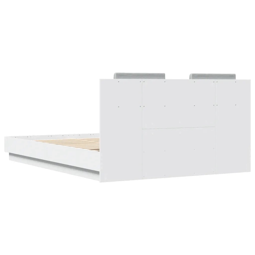 Giroletto con Testiera e LED-Struttura Letto con testiera Bianco 150x200 cm 483726