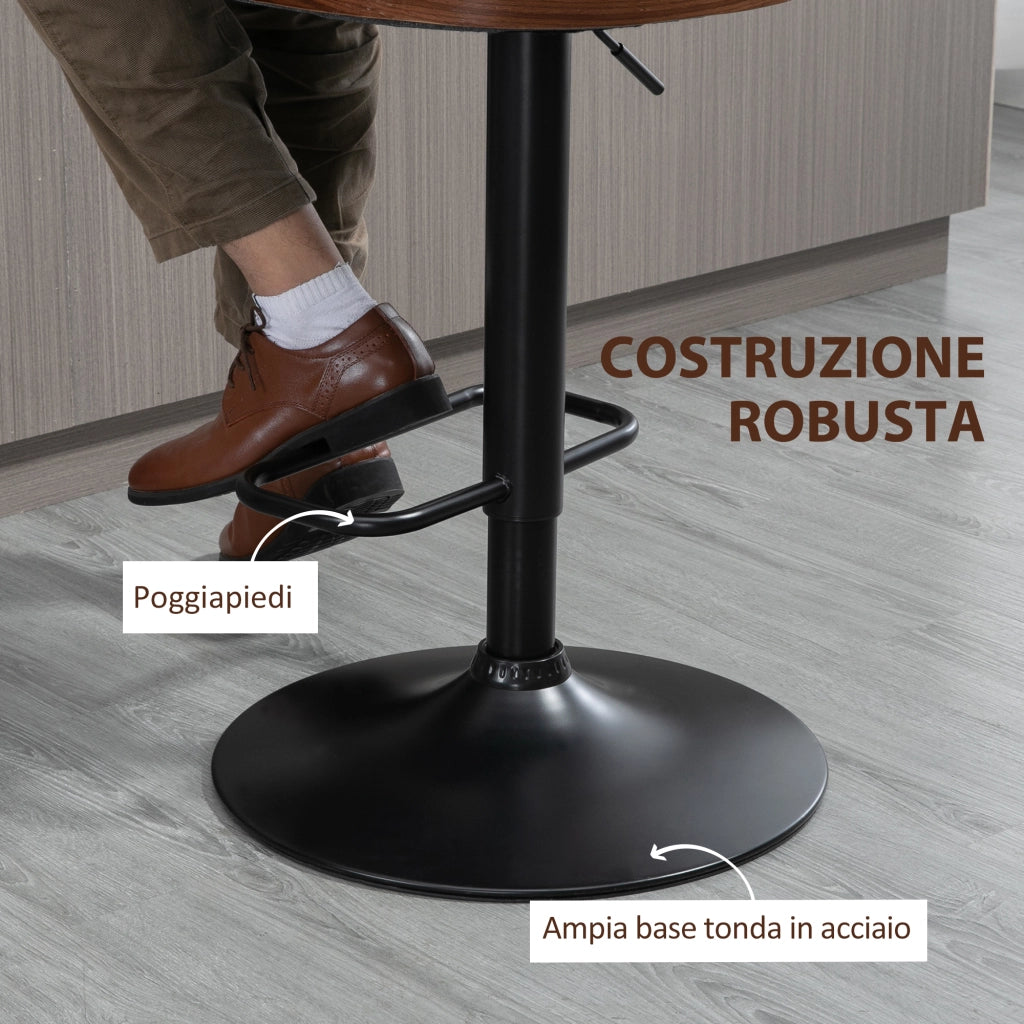 EasyComfort Set 2 Sgabelli Alti Girevoli da Cucina e Bar, Moderni ad Altezza Regolabile in Tessuto Traspirante, 47.5x50x93.5-116 cm