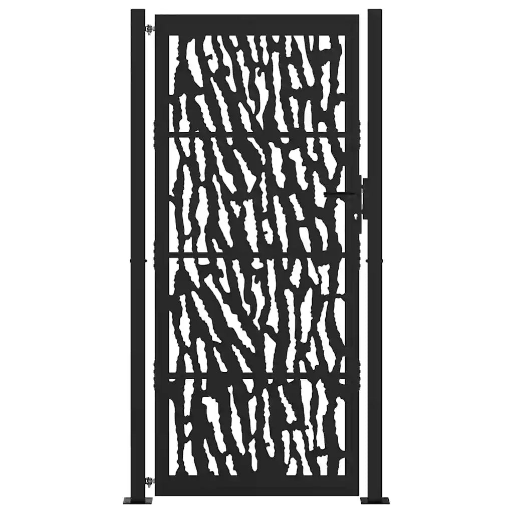 Cancello da giardino nero 100x200 cm in acciaio con design a traliccio 4100983