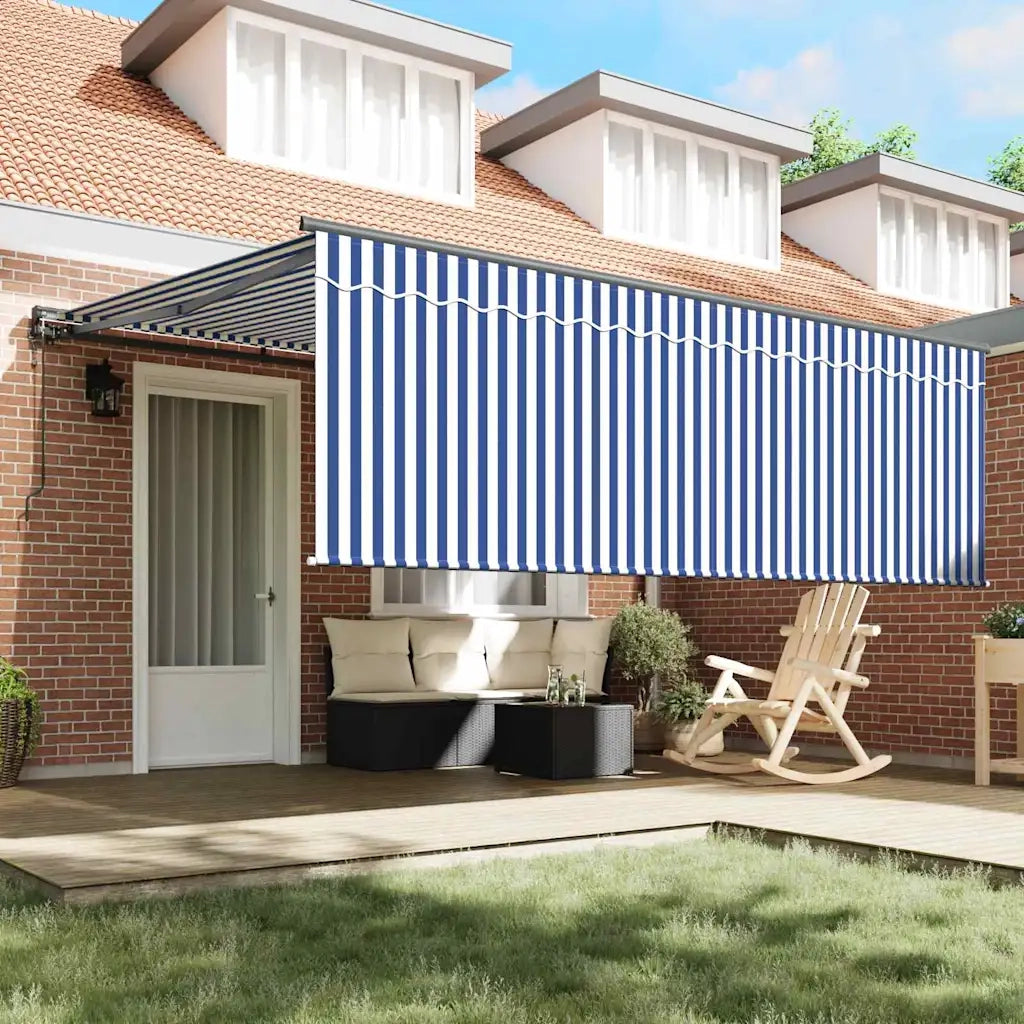 vidaXL Tenda Retrattile Blu e antracite 400 × 300 cm