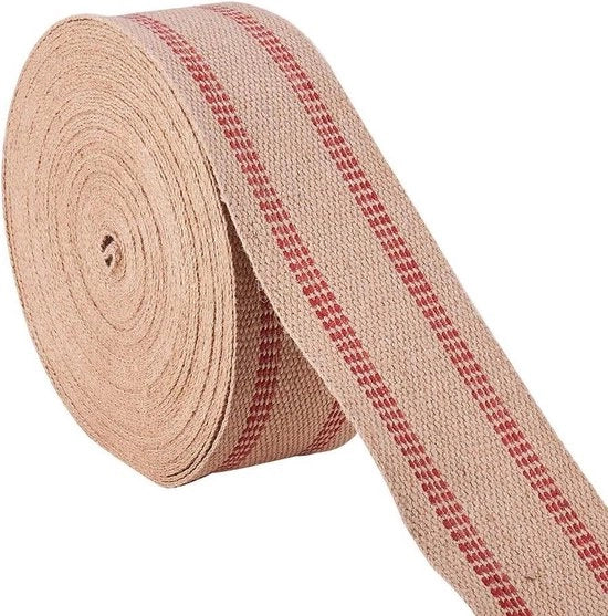 Banda di copertura rossa - singelli di juta naturale rustici - nastro di copertura artigianale 35 pollici x 50 metri