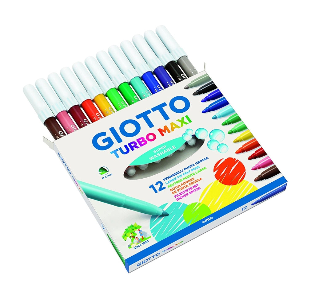 GIOTTO TURBOMAXI PENNARELLI PUNTA GROSSA 12 COLORI