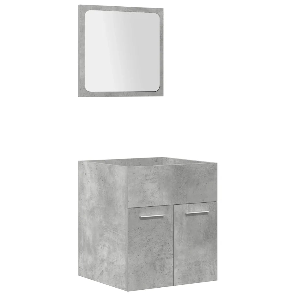 vidaXL Set Mobili da Bagno 5 pz Grigio Cemento in Legno Multistrato