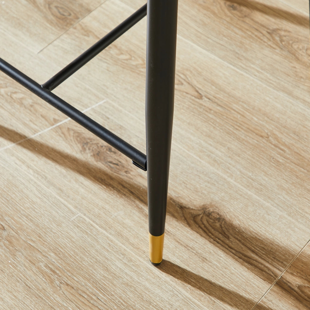 SGABELLO Regolabile in Altezza Set da 2 pezzi Tessuto Beige Nero Oro