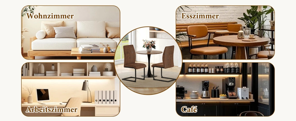 SEDIA da pranzo ergonomica Set da 2 pezzi 43x44,5x5 cm tessuto marrone