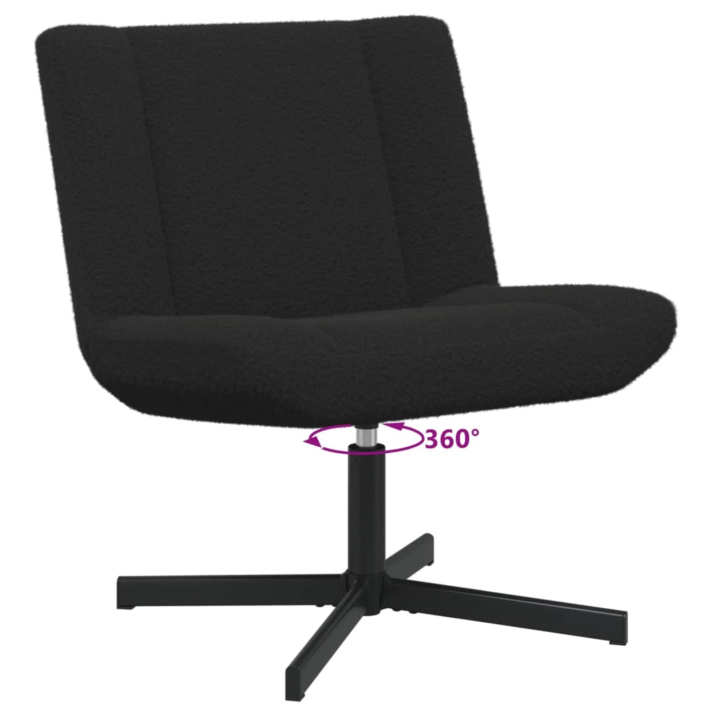 Sedia girevole Nero 63 x 75 x 76 cm Pelle di Pecora CFW9895010
