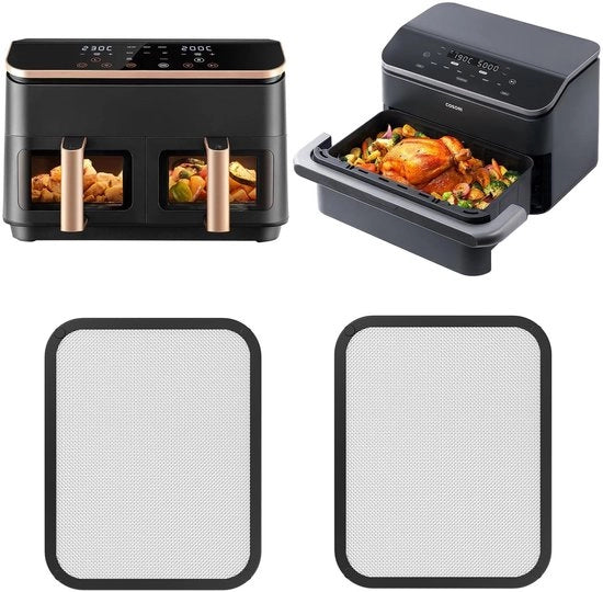 Spatbescherming per Airfryer 8,5 l - Spatdeksel per Airfryer 10L - Siliconen rand - 22 x 17,5 x 1 cm - Accessorio duraturo