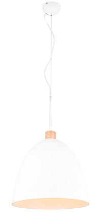 Lampada a Sospensione da Interno Attacco E27 in Metallo Bianco Opaco