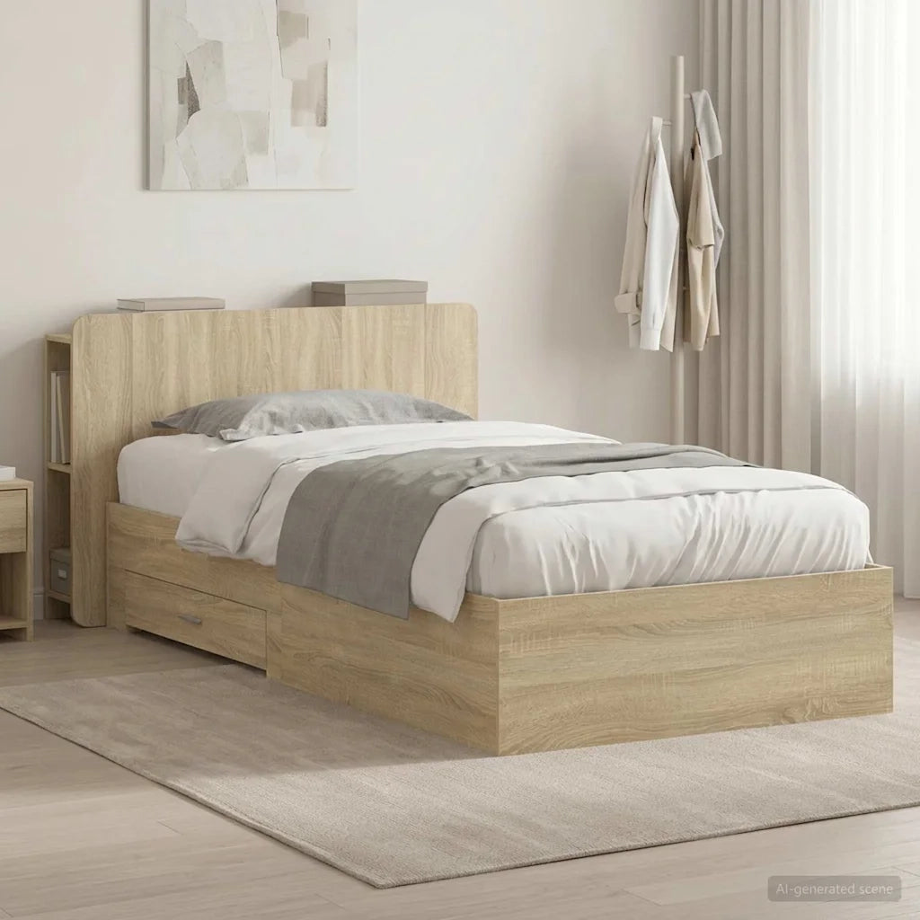 Telaio del letto con storage Rovere Sonoma 90 x 190 cm 3433715