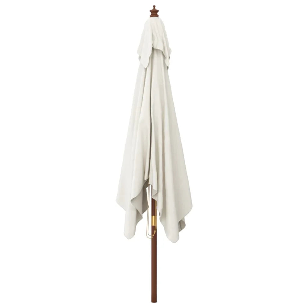 Ombrellone da giardino con palo in legno 300 x 300 x 273 cm colore sabbia 02_0008355