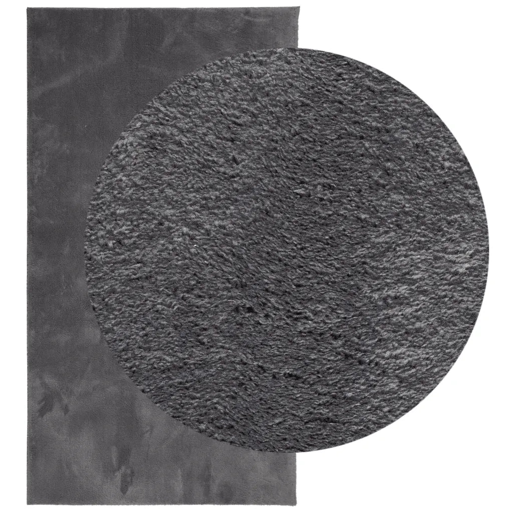 Tappeto a Pelo Corto HUARTE Morbido Lavabile Antracite 60x110cm 374994