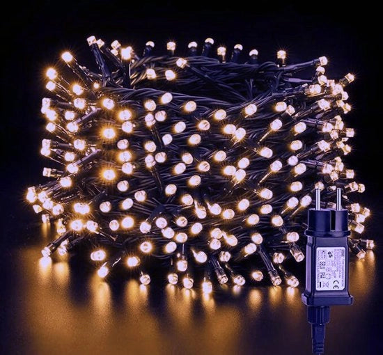 Illuminazione Esterna 50M 500 LED Fari in Olio 8 Modelli - Illuminazione Acqua Resistente per Interno e Esterno - Bianco Caldo per Giardino - Terrazza - Matrimonio e Decorazione di Festa