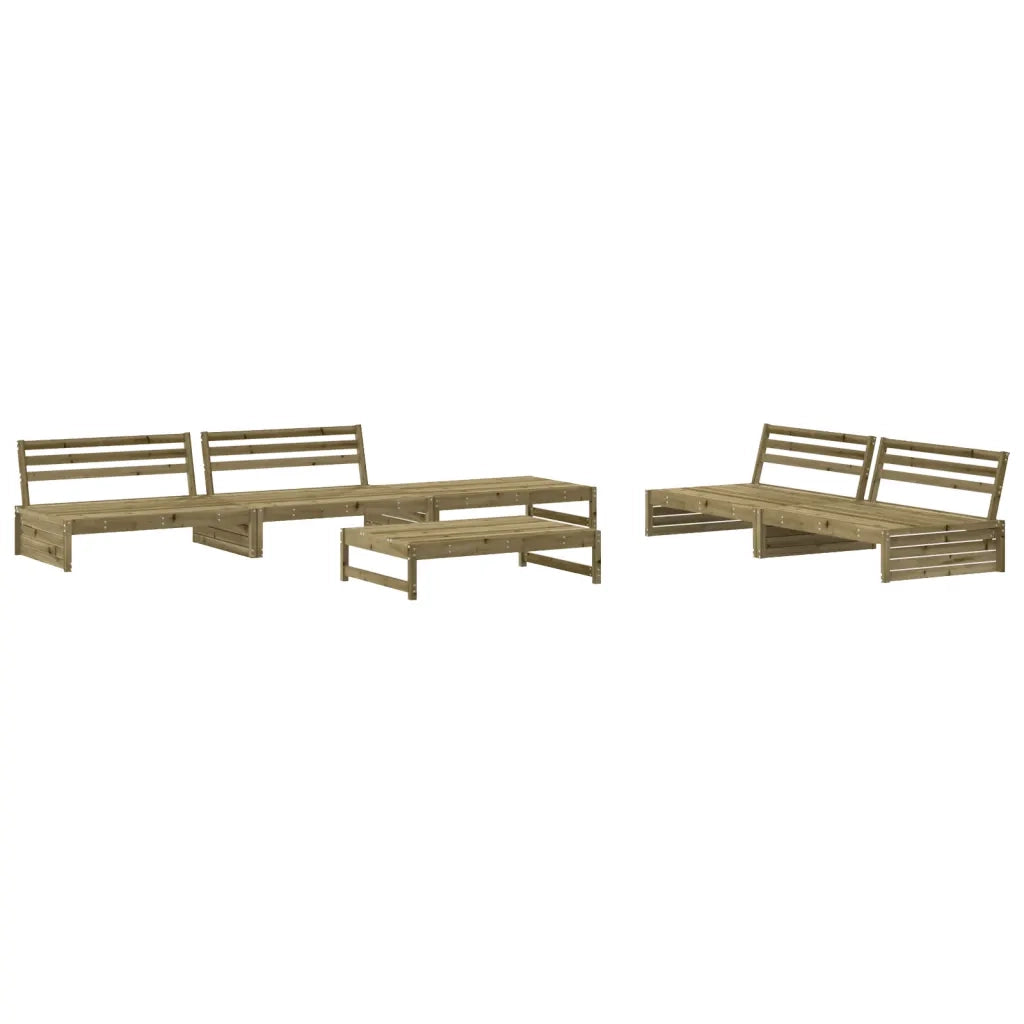 Set Divani da Giardino 6pz con Cuscini Legno Impregnato di Pino 3186129