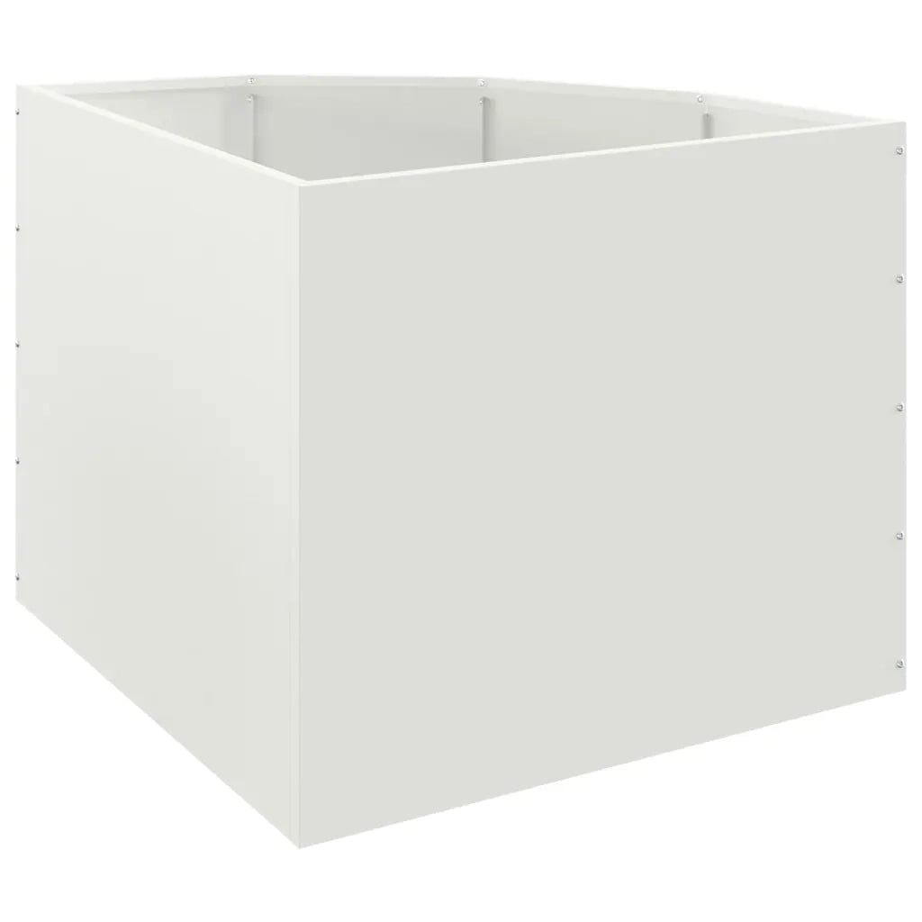 Vaso d'angolo-Fioriera-Contenitore per Piante Bianco 60 x 60 x 50 cm Acciaio