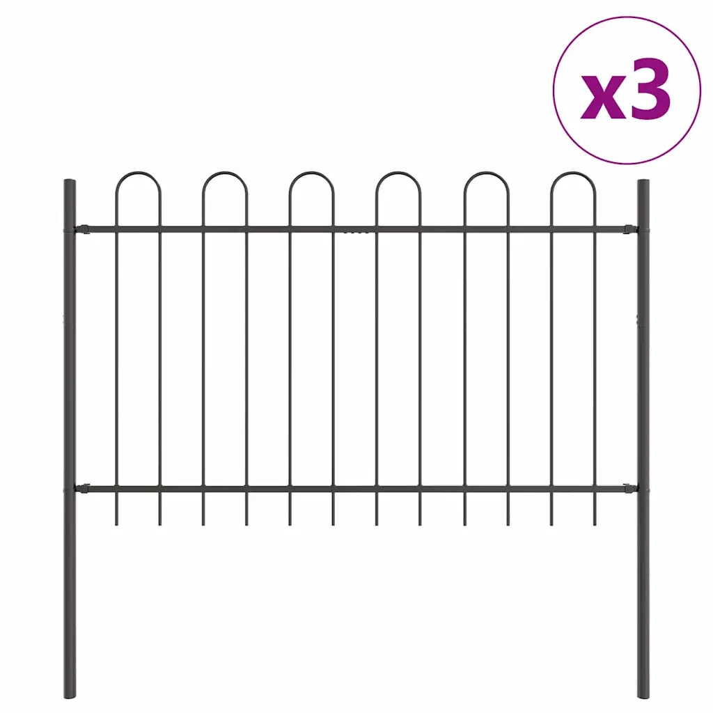Recinzione per Giardino 3 pcs Grigio 5,1 x 1 m 3334055