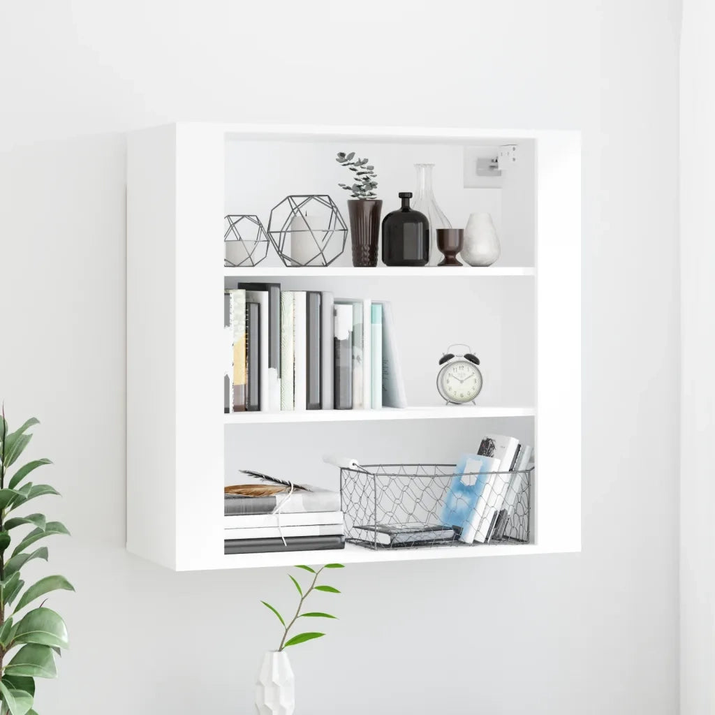 Armadietto a Muro | Mobile a Parete Bianco 80x33x80 cm in Legno Multistrato