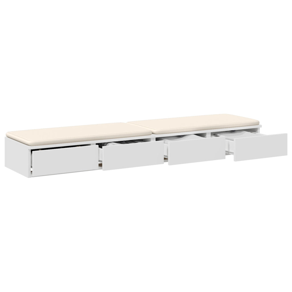 Cassetti per Letto Bianco 140x36,5x16,5 cm Legno Ingegnerizzato