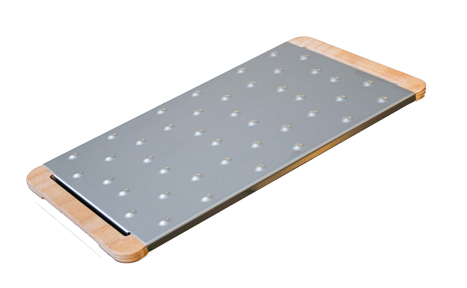 Tagliere da Cucina 36x19,5 cm In Legno e Acciaio Giusto