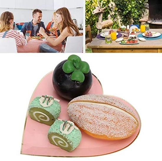 Piatti di Carta 8 Pezzi - Forma a Cuore - Piatti Decorativi - Piatti da Tavola - Piatti da Una Volta - Ideali per Matrimoni e Feste