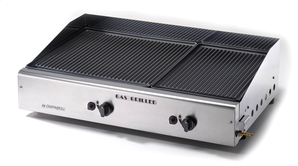 Doppia Piastra di Cottura in Ghisa a Gas GPL e Metano Ompagrill Plancha Double 4069/M
