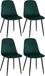 Set di 4 sedie Giverny verde,Velluto