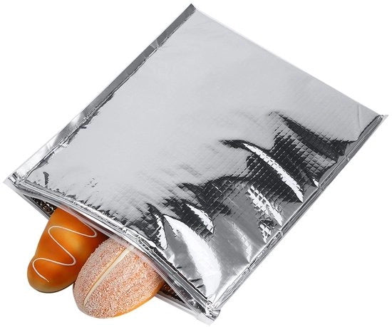Set di 5 Insolatori Geïsoleerd in Alluminio - Rilievo a Cerniera - Design Duraturo - Multifunzionale per Picnic/Camping - Borsa di Riciclo per Cibo