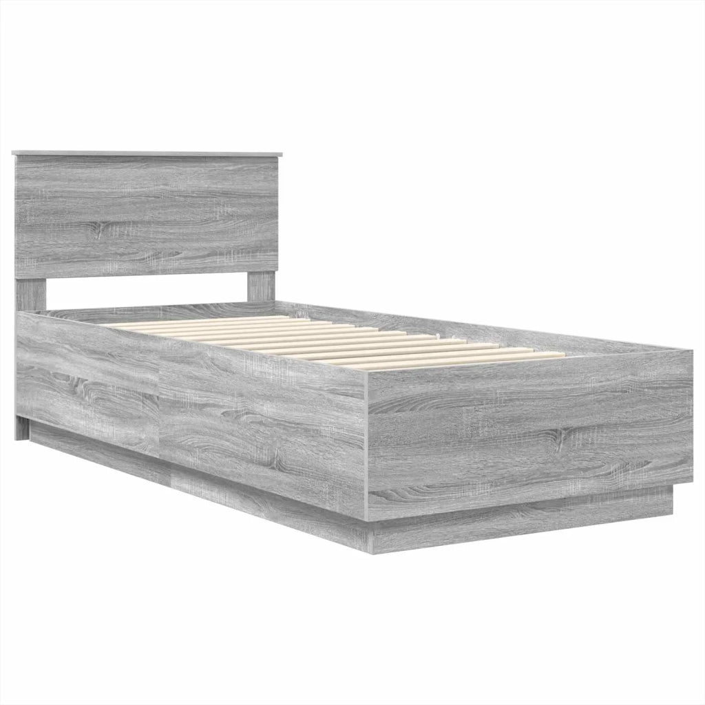 Struttura del letto con testiera Grigio Sonoma 70 x 190 cm 3408220