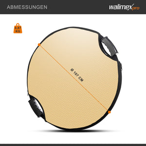 Set 5-in-1 di riflettori fotografici wavy comfort con funzione pop up - Ø 107 cm - Wavy-gold Argento Bianco Nero Trasparente - Pannello riflettente pieghevole per fotografia ritratto prodotto