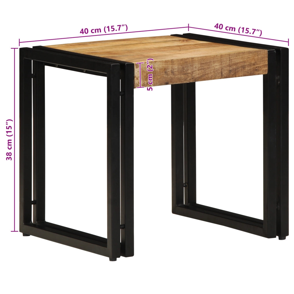 Tavolino da caffÃ¨ 40x50x38 cm in legno massello grezzo di mango