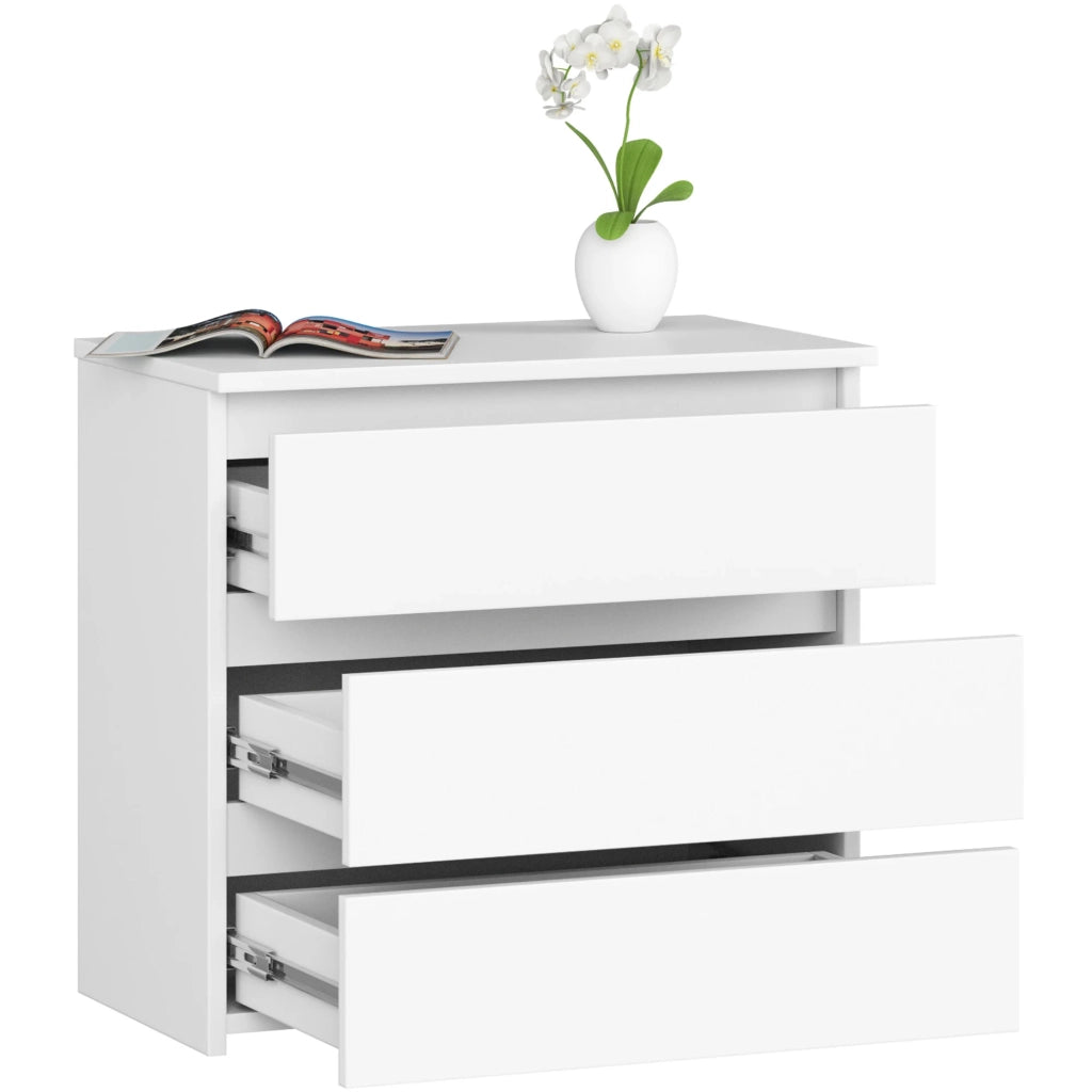 Comodino AKORD CL3 Bianca 60 cm 3 cassetti 60x35x57 cm