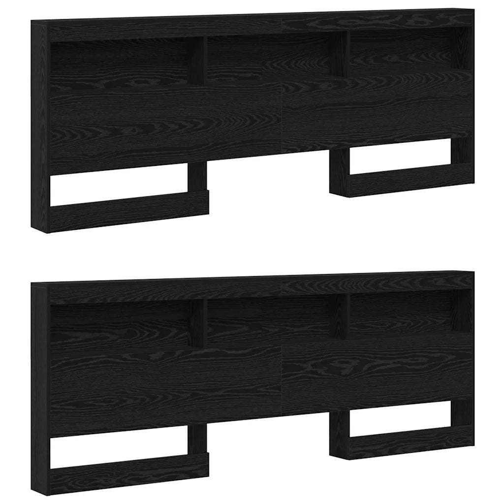 vidaXL Testata contenitore Rovere nero 200 cm Legno multistrato