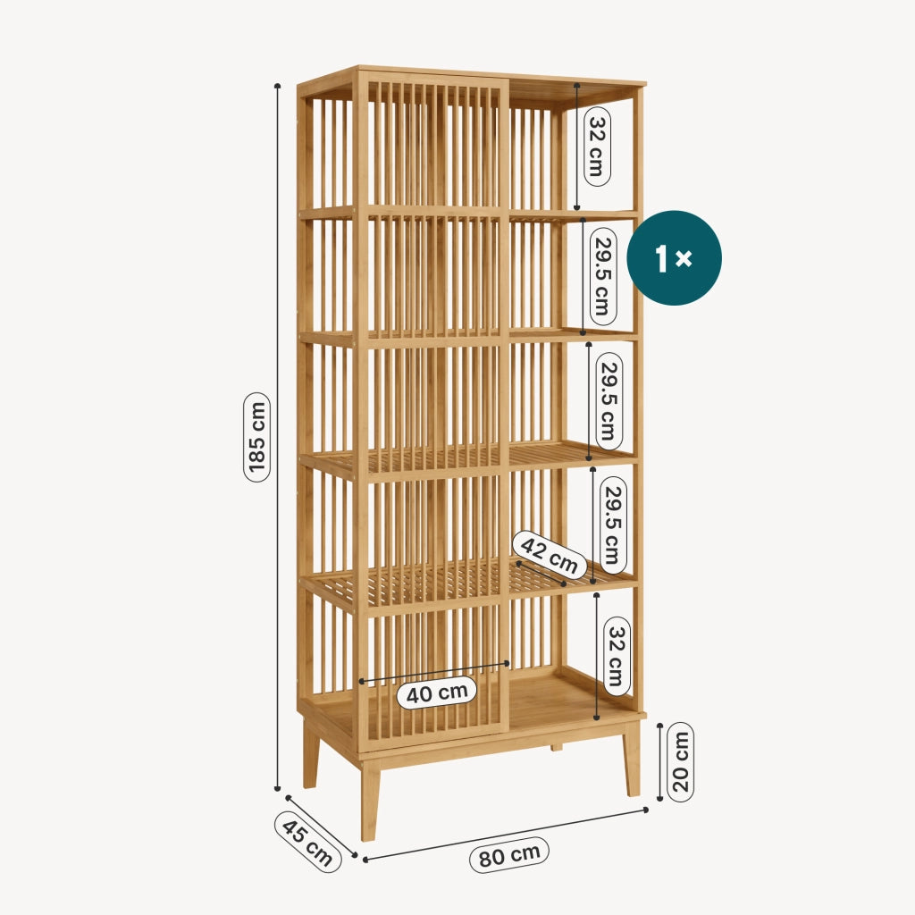 Set Organizzatore Guardaroba in Bambù 1 Armadio Aperto e 1 Scaffale [en.casa]