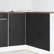 Mobile Base Lavello "Lyon"-Armadietto da bagno Nero in Legno Multistrato