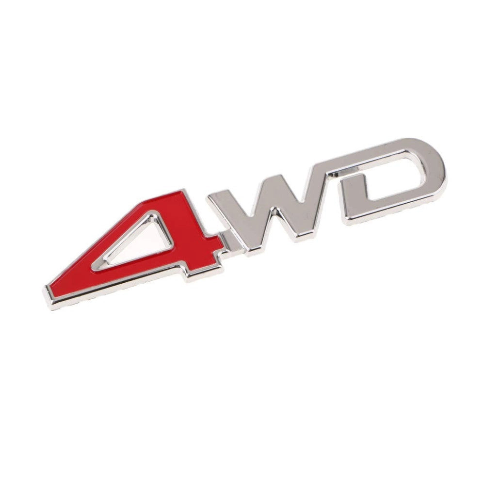 Trade Shop - Adesivo Decorazione 3d In Metallo Cromato Per Auto Figura Stemma 4wd Sticker -