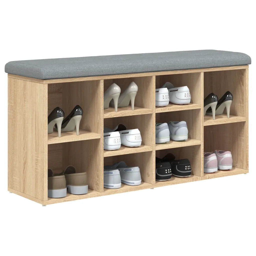 Panca Porta Scarpe Rovere Sonoma 102x32x50 cm Legno Multistrato 835112