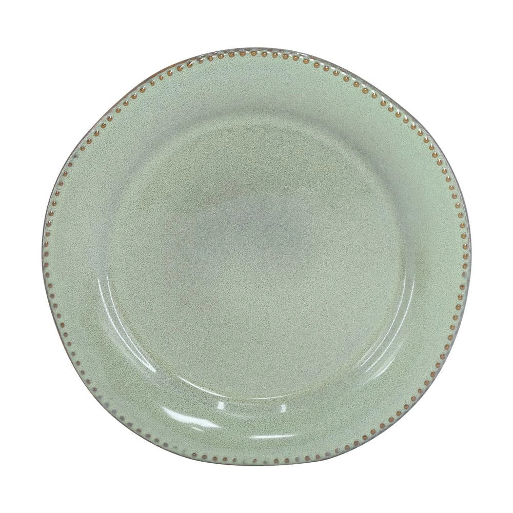 Set di 18 piatti in ceramica Rita rifiniti a mano verde