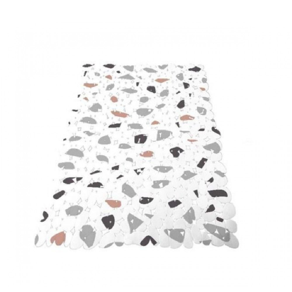 Trade Shop - Tappeto Vasca Bagno Doccia 38x69cm Antiscivolo Bianco Multicolor Graniglia 69838 -