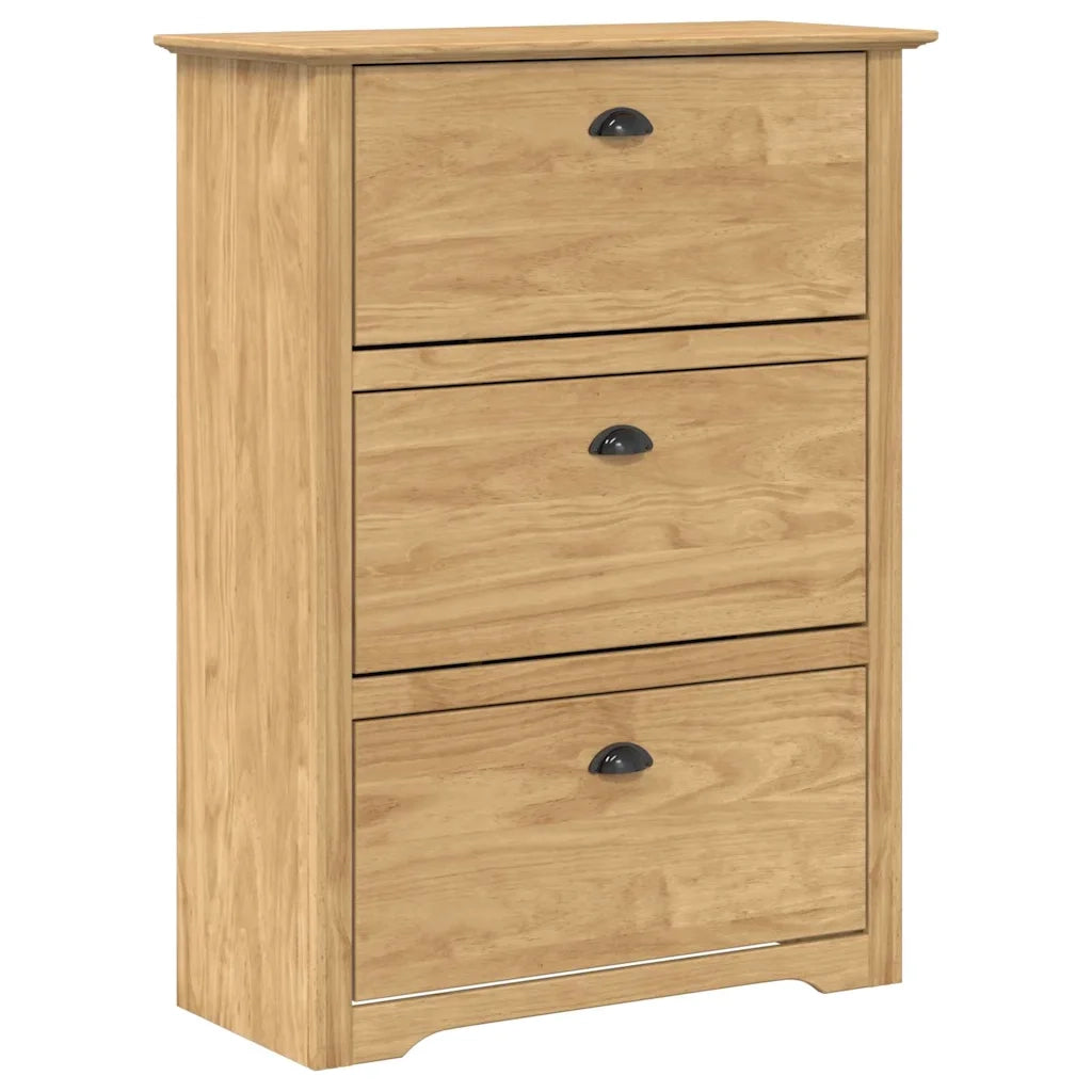 Scarpiera | Mobile per scarpe BODO Marrone miele 80 x 35 x 118 cm Legno multistrato