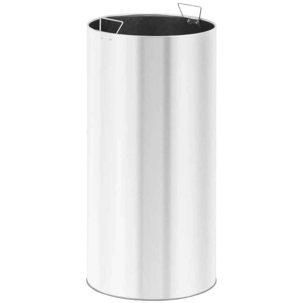 Pattumiera rotonda da esterno 50 x 50 x 80 cm grigio acciaio inox 14_0009749