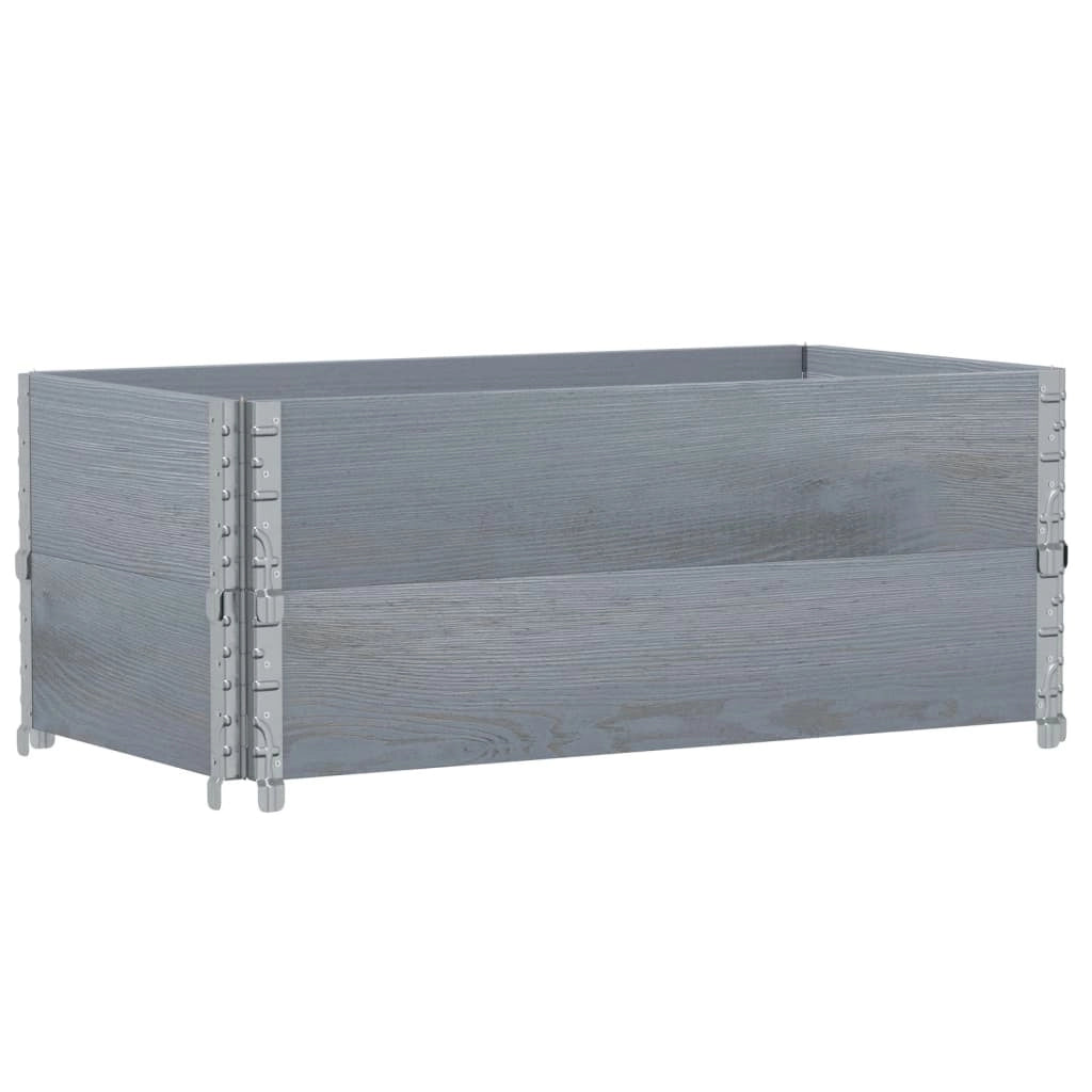 Fioriera rialzata per piante fiori terrazzo giardino 100 x 50 cm legno massello di pino grigio 02_0037281