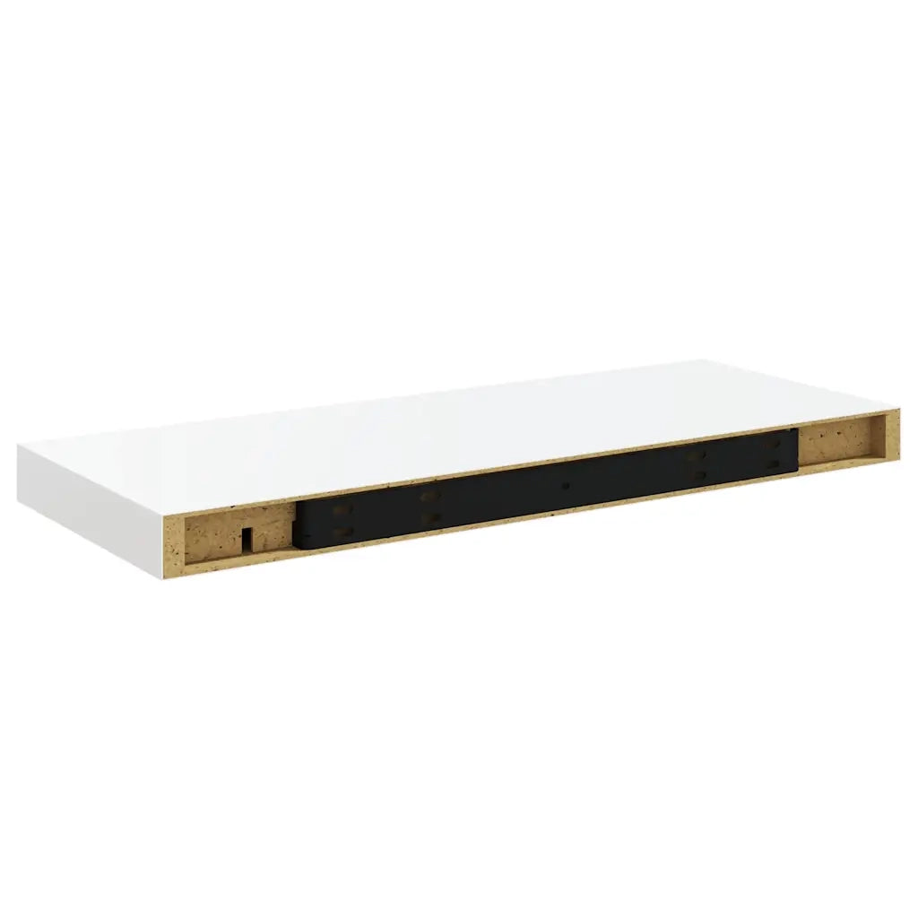 Scaffali a Parete 2 pz Bianco Lucido 60x23,5x3,8 cm in MDF 323749