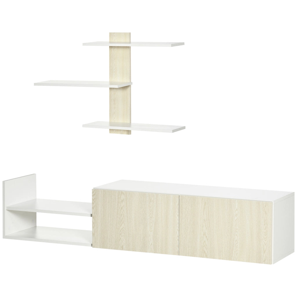 Mobile TV con Tavolino ¨C zephmum ¨C Legno Naturale 150x31.5x40 cm