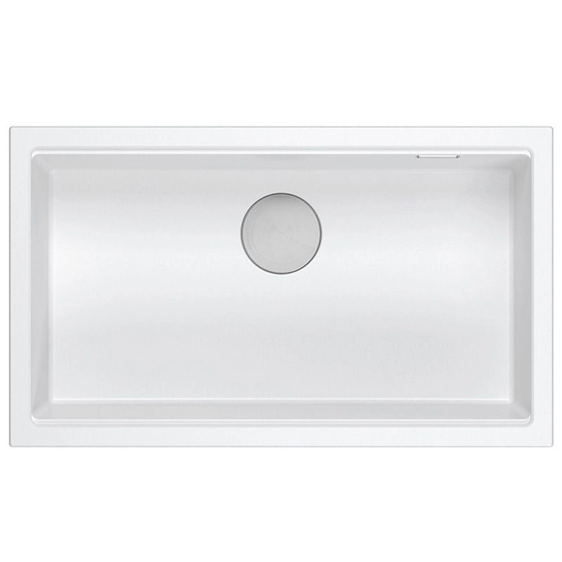 Lavello In Granito Logan 110 White Tappo rame spazzolato